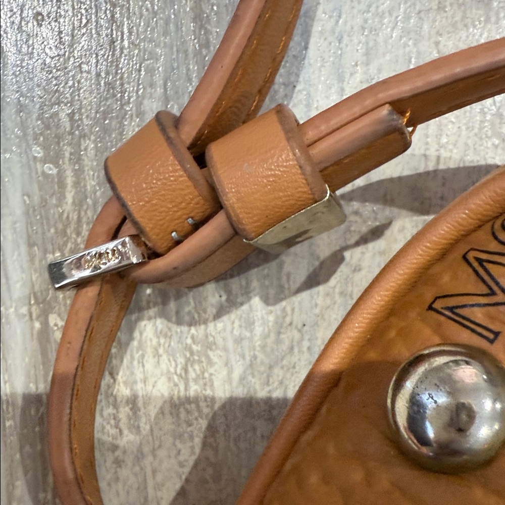 Source Unknown MCM Cognac Brown Leather Drawstring Shoulder Bag - Picture 16 of 16